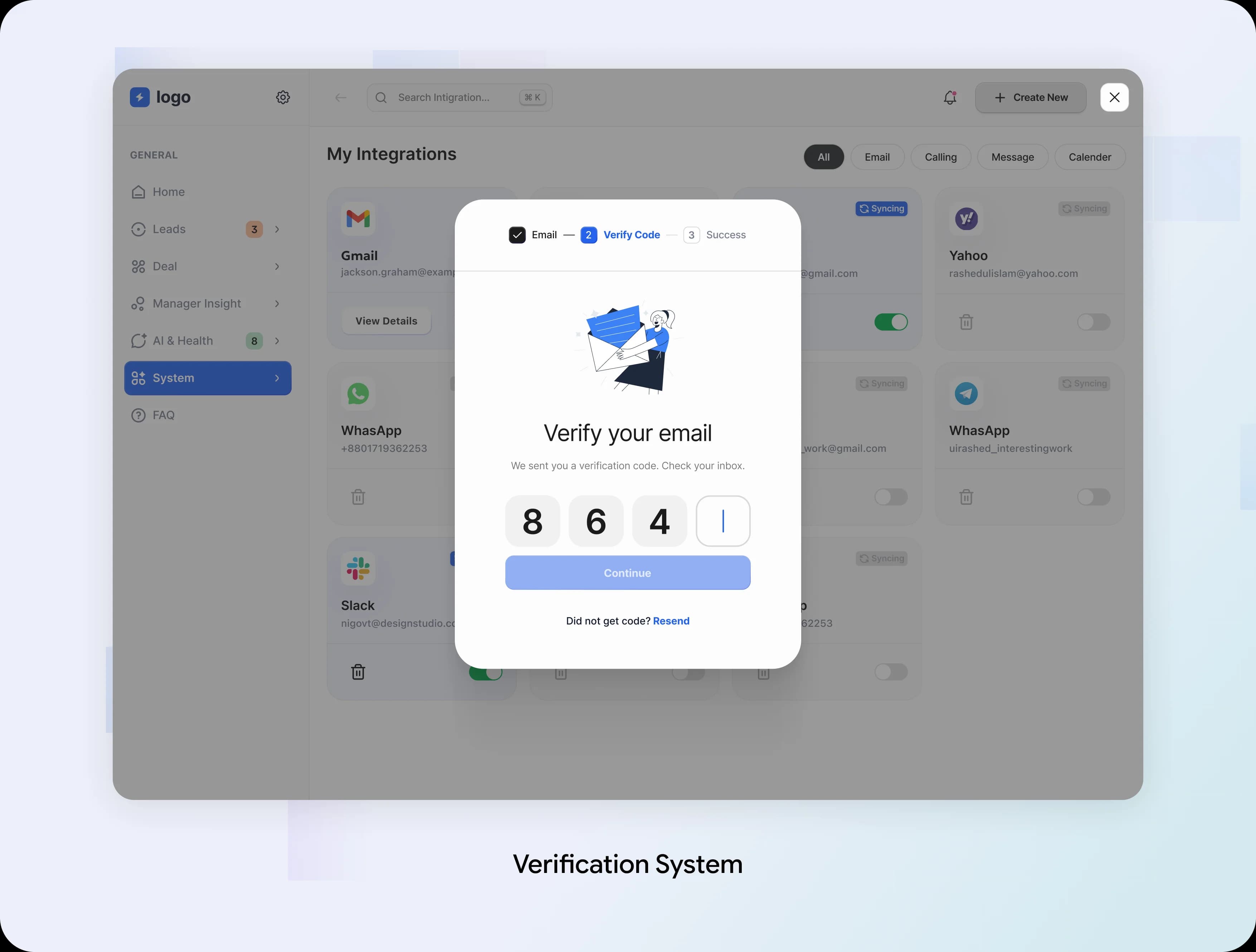 Clerivo email verification code screen